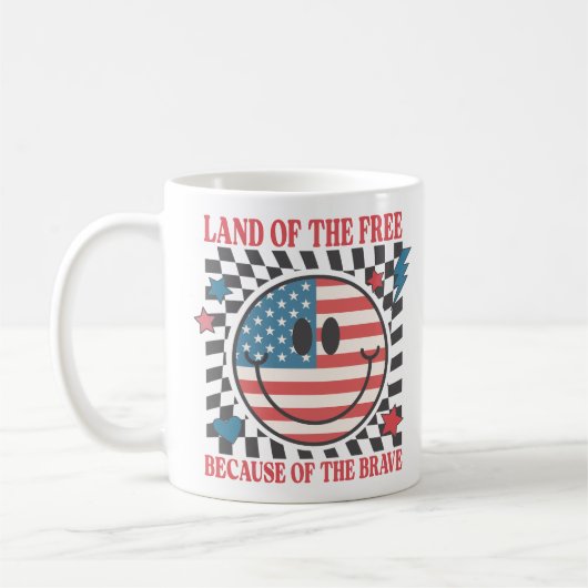 Mug Terre De La Liberté À Cause Du Courageux (Gauche)