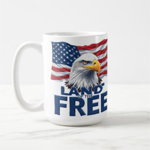Mug Terre de la liberté, drapeau américain patriotique