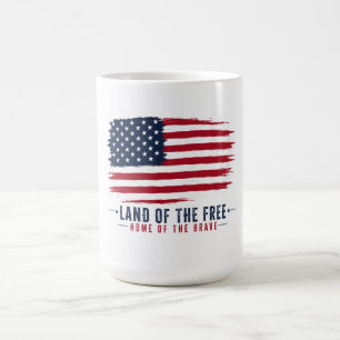 Mug Terre de libres, demeure des braves, USA patriotiq