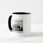 Mug Terre de libres grâce aux braves Patriotes (Devant gauche)