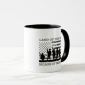 Mug Terre de libres grâce aux braves Patriotes (Devant droit)