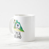 Mug Terre des yeux tropicaux Pun de l'île Funny (Devant gauche)