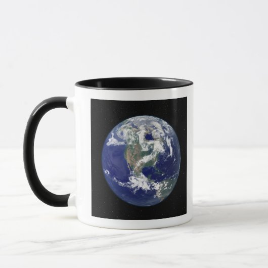 Mug Terre entièrement éclairée centrée sur l'Amérique  (Gauche)