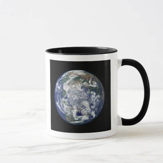 Mug Terre entièrement éclairée centrée sur le pôle Nor (Droite)