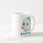 Mug Terre mignonne avec des fleurs Jour des terres joy (Devant droit)