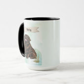 Mug Terre-Neuve Aquarelle Chien Personnalisé (Devant gauche)