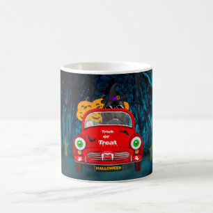 Mug Terre-Neuve Chien voiture effrayant Halloween