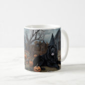 Mug Terre-Neuve Citrouille Halloween effroi (Devant droit)