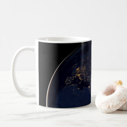 Mug Terre Pleine Avec Lumières De Ville (Avec donut)