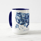 Mug Terre que j'aime - Carte des États-Unis (Devant gauche)