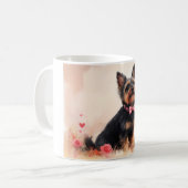 Mug Terrier Australien avec des Roses - Saint-Valentin (Devant gauche)