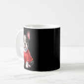 Mug Terrier de Boston Saint-Valentin Cœur Rouge Amour (Devant gauche)