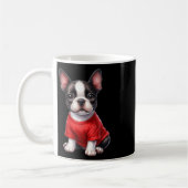 Mug Terrier de Boston Saint-Valentin Cœur Rouge Amour (Gauche)