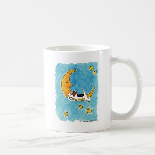 Mug Terrier de renard de fil sur la lune (Droite)