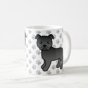 Mug Terrier de Staffordshire Bull noir Chien de dessin