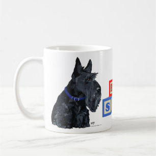 Mug Térrier écossais avec un collier bleu