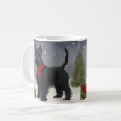 Mug Térrier Écossais dans la neige de Noël (Devant gauche)