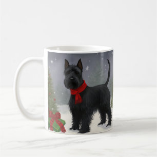 Mug Térrier Écossais dans la neige de Noël