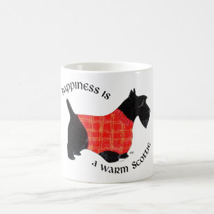 Mug Térrier écossais en tricot à carreaux rouges