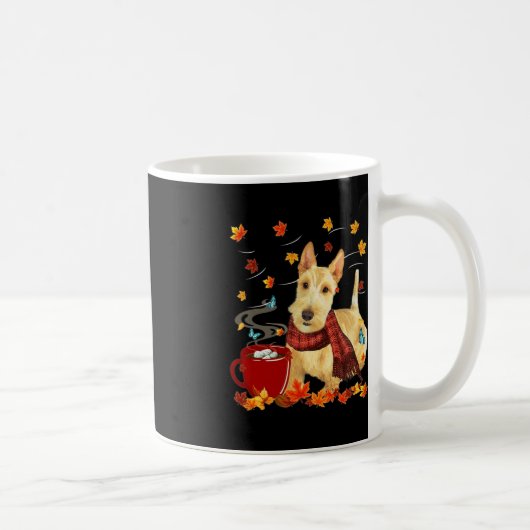 Mug Terrier écossais roux - Automne - Chocolat - Chaud (Droite)