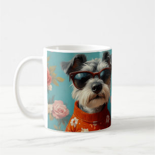 Mug Terrier Fox à poil dur avec roses du cœur Saint-Va