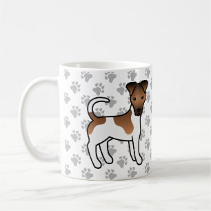 Mug Térrier Fox Lisse Blanc Et Brun Chien De Dessin An