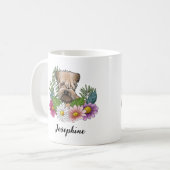 Mug Terrier Roue À Fleurs Et Nom (Devant gauche)