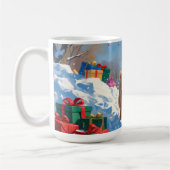 Mug Terrier rouillé en neige avec Casquette de Noël (Gauche)