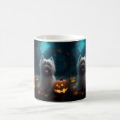 Mug Térrier Skye Halloween avec citrouilles effrayant (Centre)