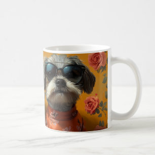 Mug Terrier tibétain avec coeur Roses Saint Valentin