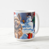 Mug Terrier tibétain coule dans la neige avec Casquett (Devant droit)