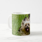 Mug Terrier Yorkshire mignon Traversant L'Herbe (Devant gauche)