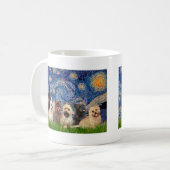 Mug Terriers Cairn (Cinq) - Nuit étoilée (Devant gauche)