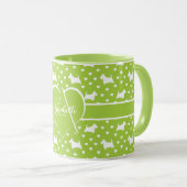 Mug Terriers écossais blancs (Chiens écossais) Lime ve (Devant droit)