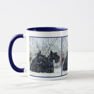 Mug Terriers écossais en hiver