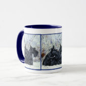 Mug Terriers écossais en hiver (Devant gauche)