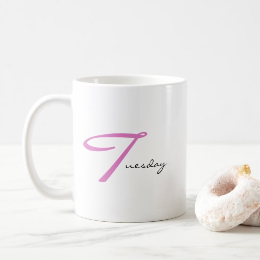 Mug Terrific Tuesday Positive Vibes Only Simple Modern (Avec donut)
