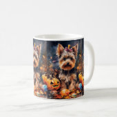 Mug Terrorisant Biewer Terrier Halloween avec citrouil (Devant droit)