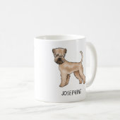 Mug Tervueren à poil doux debout avec nom (Devant droit)