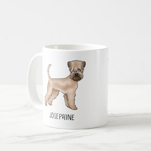 Mug Tervueren à poil doux debout avec nom (Devant gauche)
