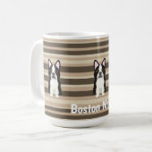 Mug Tervueren de Boston, Maman Boston Neutre rayé (Devant gauche)
