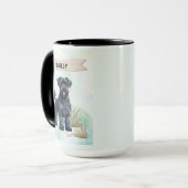 Mug Tervueren Kerry Blue personnalisé aquarelle (Devant gauche)