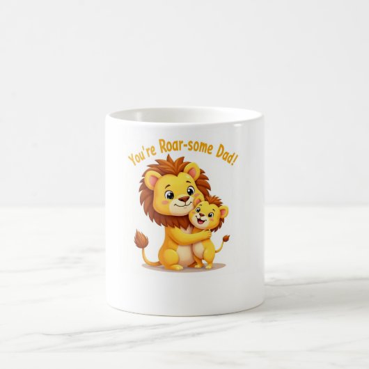 Mug T'es un petit papa 🦁 mignon café Lion (Centre)