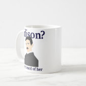 Mug Tesla taquinant Edison - n'a jamais entendu parler (Devant gauche)