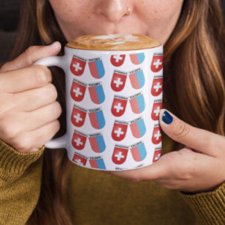 Mug Tessin, Suisse. Armoiries de Suisse et de Canton