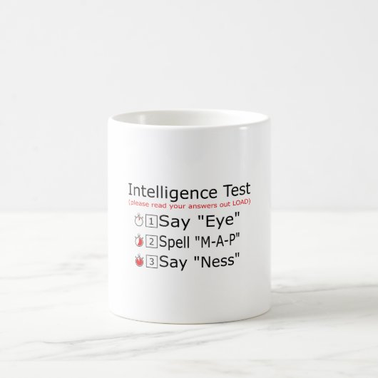 Mug Test d'intelligence Dites Oeil M A P Ness blague (Centre)