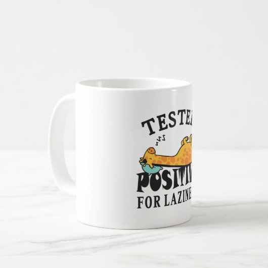 Mug Testé positif pour la paresse Giraffe (Devant gauche)
