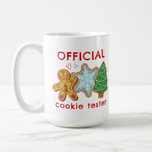 Mug Tester officiel Cookie Funny Noël (Gauche)