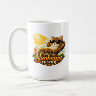 Mug Testeur de rayon de soleil professionnel Chat drôl
