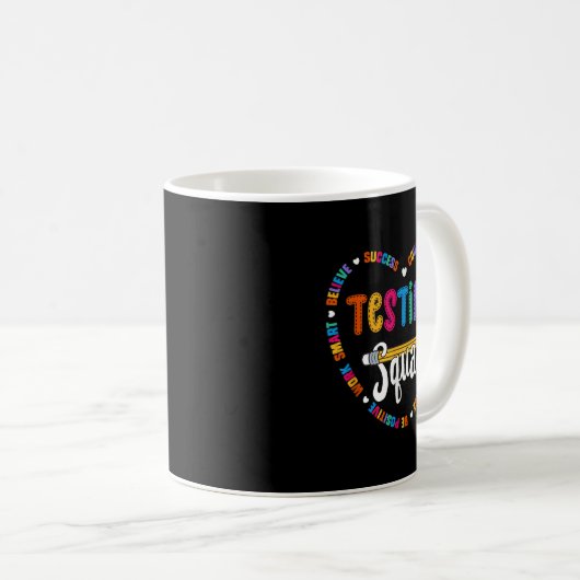 Mug Testing Squad Motivational Test Day Words Heart Te (Devant droit)
